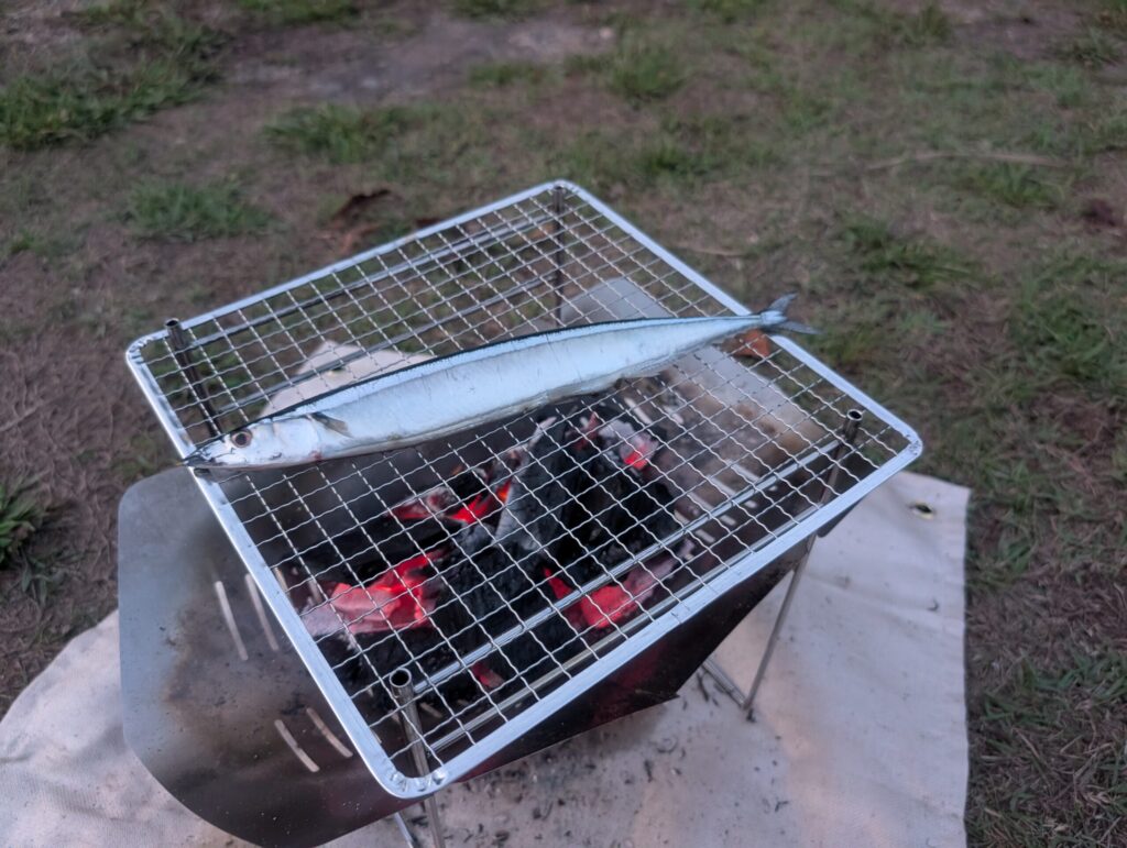 ダイソーの網の大きさはサンマがちょうど乗るくらい