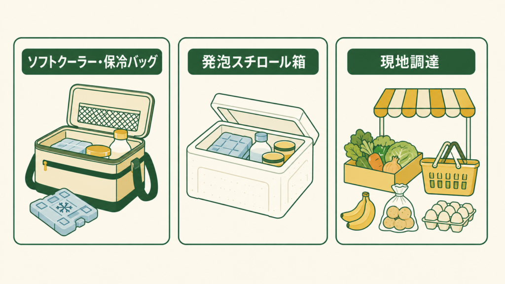 クーラーボックス無しの場合の対処方法